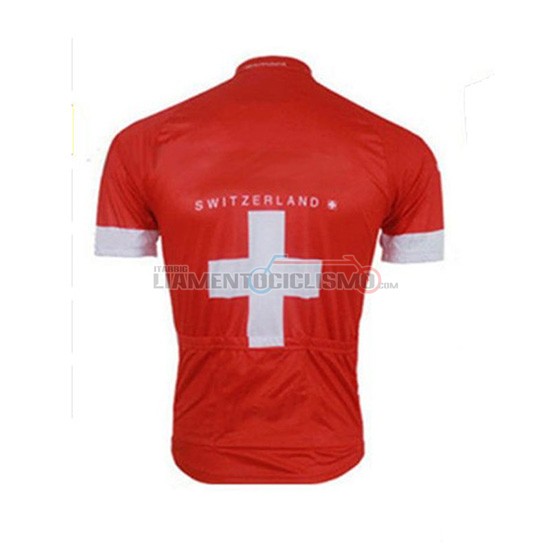 Abbigliamento Ciclismo Svizzera Manica Corta 2018 Rosso